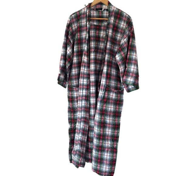 Christian Dior robe one size men’s plaid pockets sash tie closure unisex - Picture 1 of 4